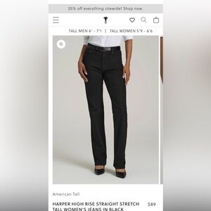 American tall Harper high rise straight jeans